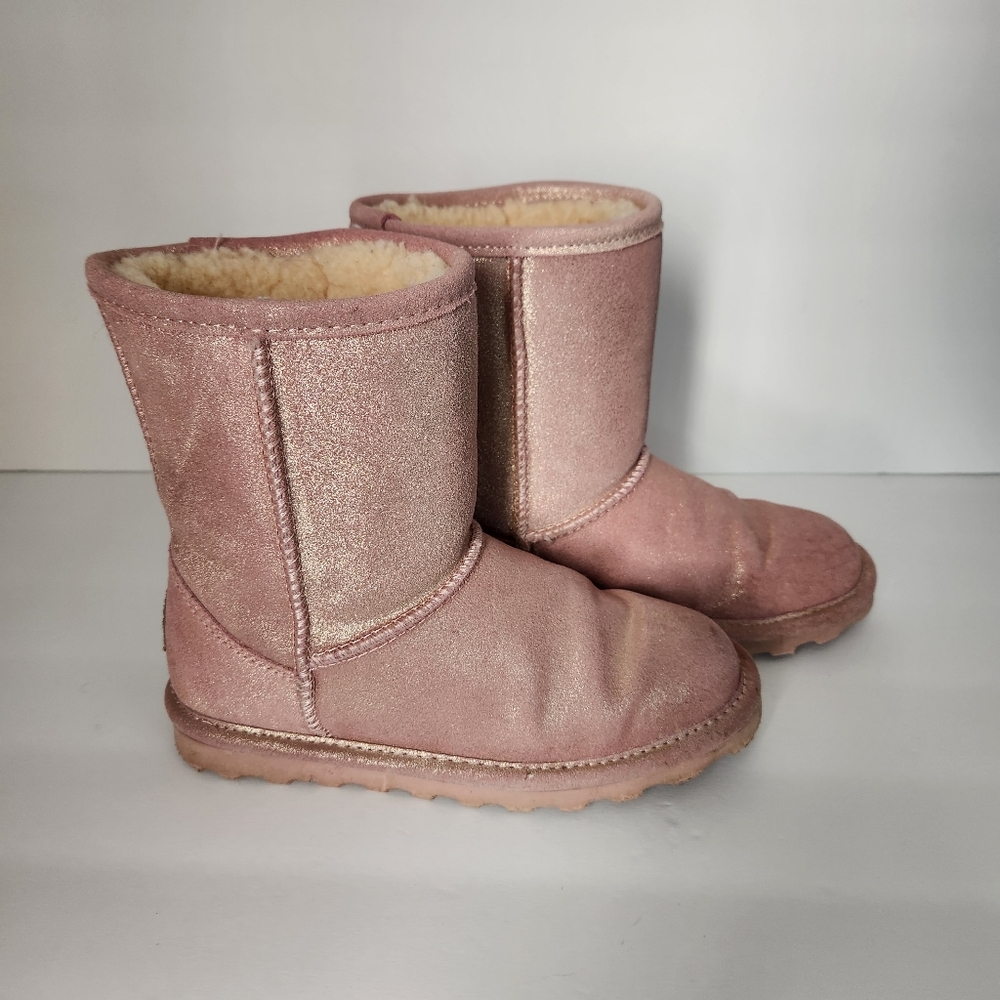 Bearpaw Pink Shimmer wool blend lined boots. Size 3 youth.